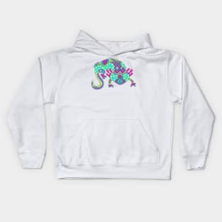 green lagoon axolotl ecopop Kids Hoodie